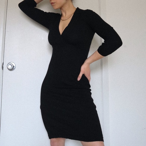 BODEN V-Neck Knit Sweater Dress Black Size 4 - Picture 9 of 9